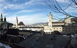 Salcburk - Salzburg, pohled na centrum města z hradu.