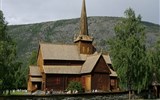 Norské fjordy 2021 - Norsko - Lom, roubený kostel, 1240, výrazně přestavěn v 16.století