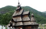 Norsko, země fjordů a vodopádů - Norsko - Borgund, roubený kostel, 1180-1250, nejzachovalejší roubený kostel v Norsku