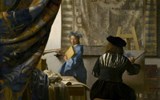 Vermeer - Vermeer van Delft, 1632-1675, Umělcův ateliér (Alegorie malířství) - obraz z výstavy ve Vídni