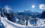 Lyžování Val Gardena, Dolomiti Superski - Itálie - Dolomity - Val Gardena, zimní panorama od lanovky Col Raiser