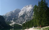 Zahrada Dolomit 2023 - Itálie - Dolomity - bílé štíty a zeleň lesů