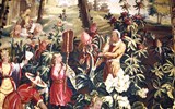 Po stopách Wittelsbachů a Mnichov - Německo - Mnichov - Královský palác, tapisérie Sklizeň ananasů, manufaktura v Beauvais, 1720-30 s typickými jihočínskými motivy