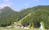 Putování a relaxace v Julských Alpách - stanový - Slovinsko - Planica - skokanské můstky pro lety na lyžích
