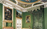 Nymphenburg - Německo - Bavorsko - Nymphenburg, ložnice s barokním kazetovým stropem vyzdobena malbami A.D. Triva