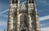 Tours - Francie - zámky na Loiře - Tours, katedrála Saint Gatien, 12.-15.století, průčelí ve stylu plaménkové gotiky   Foto:Janata