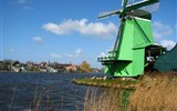 Krásy Holandska, květinové korzo a slavnost sýrů 2023 - Holandsko - Zaanse Schans, skanzen historické holandské vesnice