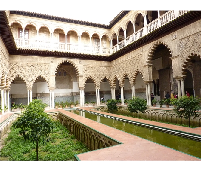 Andalusie, památky UNESCO a přírodní parky 2023 - Španělsko - Andalusie -  Sevilla, Alcazár, Patio de las Doncellas