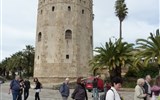 Sevilla - Španělsko - Andalusie - Sevilla, Torre del Oro, vysoká 36 m, součást obrany řeky