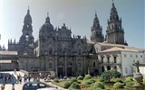 Galicie - Španělsko -Santiago de Compostela, katedrála, 1075-1122, rozšířena v 16.-18.stol., severní průčelí