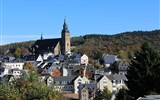 Schneeberg a Zwickau - Německo - Schneeberg - pohled na střed města