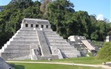 Mexiko, bájná země Mayů, Aztéků a kouzelné přírody 2023 - Mexiko - Palenque, Chrám nápisů, v něm zachovaný 2.nejdelší vytesaný mayský text