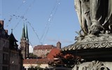 Vánoční Norimberk a Regensburg - Německo - Norimberk - hrad a věž sv.Sebalda