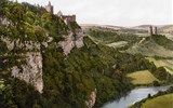 Údolí Sály od Merseburku po Jenu - Německo - zříceniny hradů Rudelsburg a Saaleck