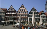 To nejhezčí z Württemberska aneb Stuttgart a okolí - Německo - Tübingen - hrázděné domy na Marktplatz