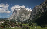 Švýcarské železniční dobrodružství 2023 - Švýcarsko - Grindelwald a nad ním  Wetterhorn (3.692 m)
