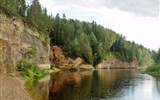 Národní park Gauja - Lotyšsko - NP Gauja - Orlí skály nad řekou Gauja