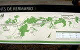 Carnac - Francie - Bretaň - mapa Carnackého rajónu, jde o jeden pás menhirů, rozdělený na 4 okrsky - Menec, Kermario, Kerlescant a Le Manio