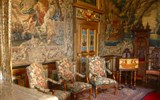 Cheverny - Francie - zámky na Loiře - Chateau de Cheverny, královská ložnice (Wiki-Rickson)