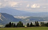 Korutany s kartou - Rakousko - Villach - pohled z Krainbergu