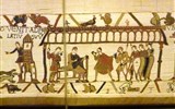 tapisérie z Bayeux - Francie - Normandie  - Tapiserie z Bayeux, Harold s vévodou Viilémem v jeho paláci