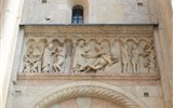 Itálie, památky UNESCO - Itálie - Modena - katedrála, Stvoření Adama, Stvoření Evy z Adamova žebra, Strom poznání
