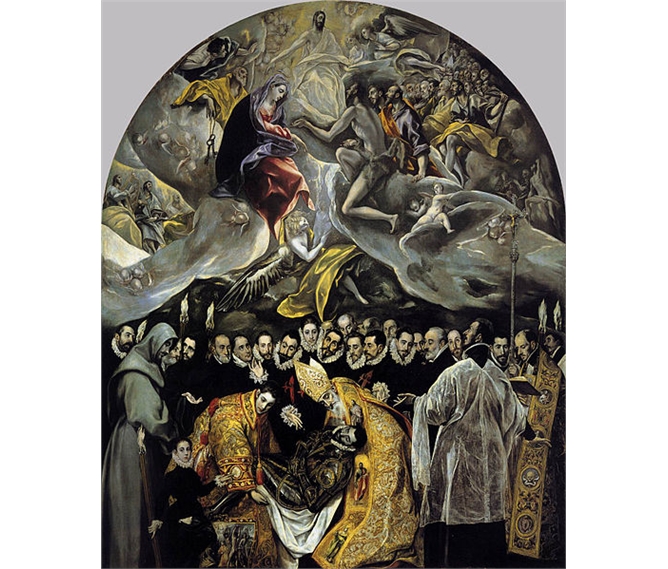 Královský Madrid, Toledo, perly Kastilie a poklady UNESCO 2024 - Španělsko - Toledo - Santo Tomé, Pohřeb hraběte  Orgaz, El Greco, 1586-8