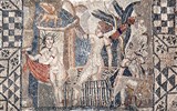 Maroko - Maroko - Volubilis, římské památky z 1. až 3.století n.l., mozaika Diana vystupuje z lázně