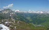 Lechtalské údolí s kartou 2021 - Rakousko - pohled z vrcholu Rüfikopf (2350 m)