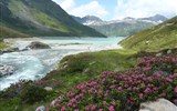 Zájezdy s lehkou turistikou - Rakousko - začátek přehradního jezera Silvrettasee