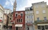 Slovinsko - přírodní krásy, památky i koupání v lázních (Portorož - Termaris) 2024 - Slovinsko - Piran - tzv. Benátčanka, gotický dům v benátském stylu, polovina 15.století, pro rodinu Del Bello
