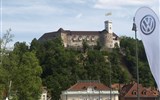 Lublaň - Slovinsko - Lublaň - na kopci Grič nad městem trůní městský hrad