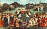 Gentský oltář - Belgie -Gent - Gentský oltář - klanění Beránku božímu
