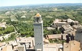 Pěšky po kraji Toskánsko a údolí UNESCO Val d'Orcia 2023 - Itálie - Toskánsko - San Gimignano z výšky