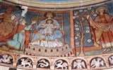 Tulln - Rakousko - Tulln - Dreikönigskapelle, freska Klanění králů,  románská