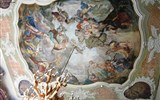 Perly Dolního Slezska - Polsko - Ksiąź, Maximiliánův sál, stropní malba s Pegasem, Athénou a 9 můzami, 1732