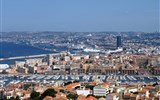 Marseille - Francie - Provence - Marseille, pohled na střed města a přístav od Notre Dame de la Garde