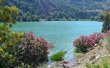 Garganta del Chorro - Španělsko - Andalusie - Garganta del Chorro, rozkvetlé břehy sousední přehradní nádrže