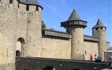 Carcassonne - Francie - Languedoc - Carcassonne, Château Comtal, pevnost v pevnosti s 5 věžemi