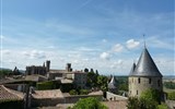 Carcassonne - Francie - Languedoc -Carcassonne, hradby a bazilika Saint Nazare a Saint Celse