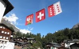 LEUKERBAD - Švýcarsko - Leukerbad - vlajka města, kantonu a federace