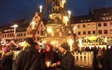 Advent ve Freibergu a slavnost horníků 2018 - Německo - Freiburg - adventní trh na Obermarkt