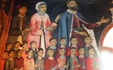Rumunsko a perly Transylvánie 2023 - Rumunsko - Sinaia, nartex, zakladatel Mihai Cantacuzino s ženou a 18 dětmi