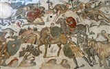 Villa Romana del Casale - Itálie - Sicílie - Villa Romana del Casale, tzv Velká lovecká mozaika (foto J.Bartošová)