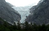 Jostedalsbreen - Norsko - Briksdalsbreen, postup ledovce závisí na množství srážek