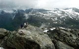 Dalsnibba - Norsko - Dalsniba a vlhy horských hřebenů se táhnou k obzoru