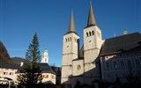 Berchtesgaden - Německo - Berchtesgaden - bývalý klášterní kostel sv.Petra a J.Křtitele, založen 1122, věže nově 1856-64