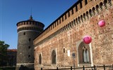 Milán - Itálie - Milán - Castello Sforzesco, Torrione di Santo Spirito
