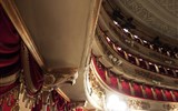 La Scala - Itálie - Milán - La Scala, dekorace jsou vyrobené z papírmaše a zlacené