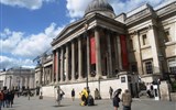 Trafalgarské náměstí - Anglie - Londýn - budova Národní galerie dominuje náměstí Trafalgar square
